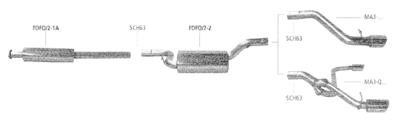 Bastuck Exhaust System - Mazda 3 BK 1.4/ 1.6 (w/o Estate/ particle filter)