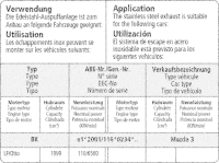 Bastuck Komplettanlage - Mazda 3 BK 2.0 Benziner (ohne Kombi)