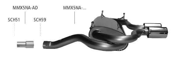 Bastuck Sport Exhaust - 89-98 Mazda MX-5 NA