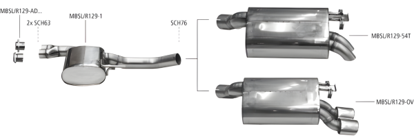 Bastuck Komplettanlage - Mercedes SL R129 6/ 8-Zylinder Benziner