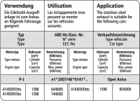 Bastuck Sportauspuff - Opel Astra J Benziner (ohne Caravan)
