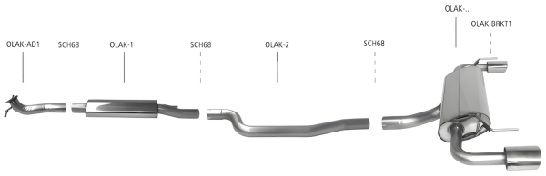Bastuck Komplettanlage - Opel Astra K 1.0 (ohne Sports Tourer)
