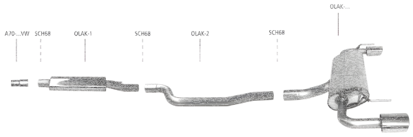 Bastuck Komplettanlage - Opel Astra K 1.4 (ohne Sports Tourer)