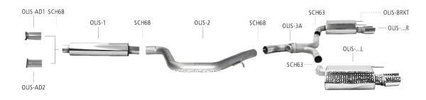 Bastuck Exhaust System - Opel Insignia A Petrol Limousine 2WD 2 Final Silencer