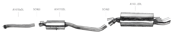 Bastuck Exhaust System - Opel Omega B Caravan 4-Cylinder