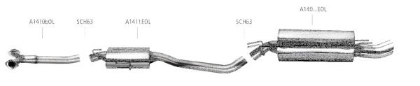 Bastuck Exhaust System - Opel Omega B Caravan 6-Cylinder