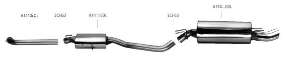 Bastuck Exhaust System - Opel Omega B Caravan Diesel