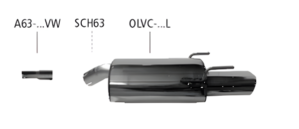 Bastuck Sport Exhaust - Opel Vectra C Limousine (Petrol + Diesel w/o particle filter) 1 Final Silencer