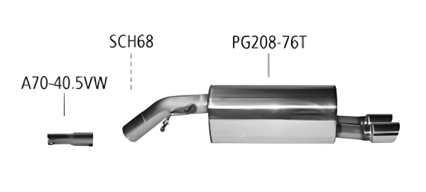 Bastuck Sport Exhaust - Peugeot 208 Petrol (w/o Turbo)