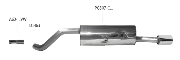 Bastuck Sport Exhaust - Peugeot 307 Convertible/ Coupé