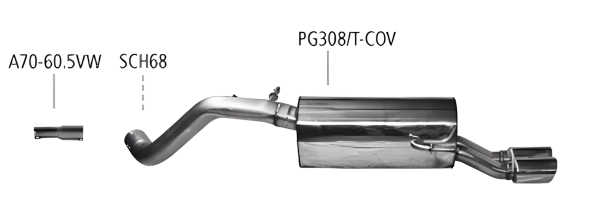 Bastuck Sport Exhaust - Peugeot 308 CC Convertible/ Coupé (Petrol Turbo)
