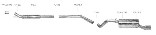 Bastuck Exhaust System - Peugeot 308 Limousine (Petrol w/o Turbo)