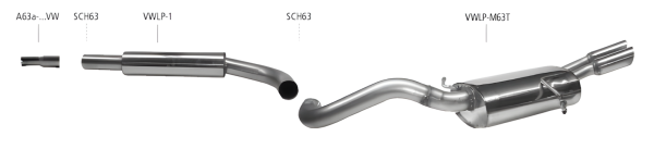 Bastuck Exhaust System - Seat Arosa - central tailpipe