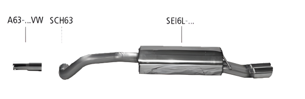 Bastuck Sport Exhaust - 08+ Seat Ibiza 6J 1.4/ 1.6 Petrol (w/o Turbo)