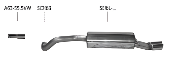 Bastuck Sport Exhaust - 08+ Seat Ibiza 6J 1.4T (w/o Cupra Turbo)