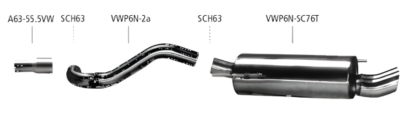 Bastuck Sport Exhaust - 93-02 Seat Ibiza 6K Cupra Turbo