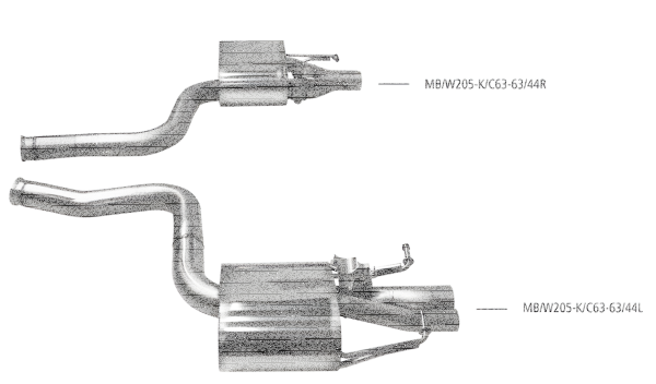 Bastuck Sport Exhaust - 15+ Mercedes C-Class S205 AMG C63 8-Cylinder T-Model
