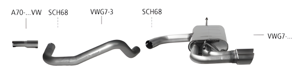 Bastuck Sport Exhaust - Seat Leon 5F 1.0T/ 1.2T/ 1.4T