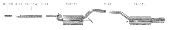 Bastuck Exhaust System - Skoda Octavia 1Z incl. Estate (w/o Turbo)