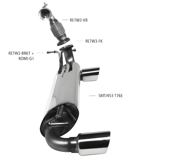 Bastuck Sport Exhaust - 14+ Smart Fortwo/ Forfour 453