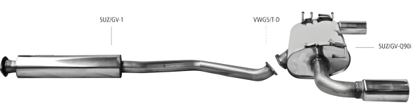 Bastuck Komplettanlage - 05+ Suzuki Grand Vitara JT 5-Türer