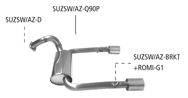Bastuck Sportauspuff - 17+ Suzuki Swift AZ 1.0/ 1.2