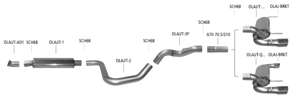 Bastuck Exhaust System - Opel Astra J Turbo Petrol (2 Silencer/ w/o Caravan)