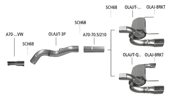 Bastuck Sport Exhaust - Opel Astra J Turbo Petrol (2 Silencer/ w/o Caravan)