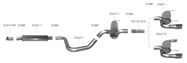 Bastuck Exhaust System - Opel Astra J Turbo Petrol (3 Silencer/ w/o Caravan)