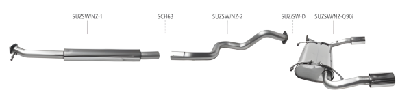 Bastuck Exhaust System - 10+ Suzuki Swift NZ Sport