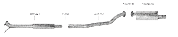 Bastuck Exhaust System - 05-10 Suzuki Swift EZ/MZ (w/o Sport 1600)