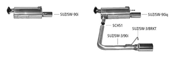 Bastuck Sport Exhaust - 05-10 Suzuki Swift EZ/MZ (w/o Sport 1600)