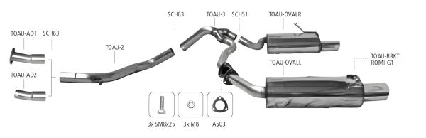 Bastuck Exhaust System LH+RH - Toyota Auris w/o Facelift