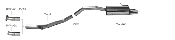 Bastuck Exhaust System RH - Toyota Auris w/o Facelift