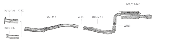 Bastuck Komplettanlage RH - 09+ Toyota Avensis T27