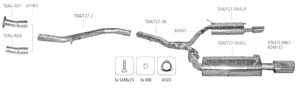 Bastuck Komplettanlage LH+RH - 09+ Toyota Avensis T27