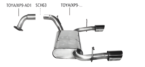 Bastuck Sport Exhaust - 06+ Toyota Yaris XP9 incl. TS