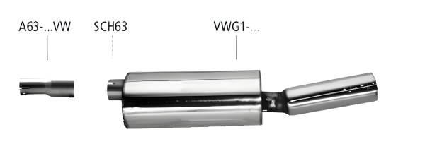 Bastuck Sport Exhaust - 74-84 VW Golf 1 incl. Convertible