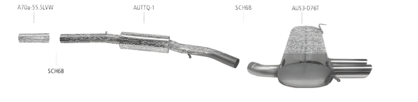 Bastuck Exhaust System - VW Golf 4 4Motion/ Diesel