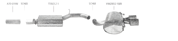 Bastuck Exhaust System - VW Golf 5 R32