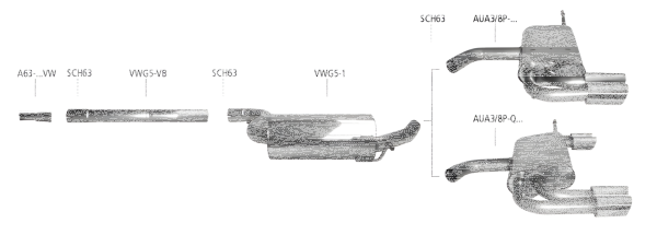 Bastuck Exhaust System - VW Golf 6 (1.4 59 kW/ 1.6 FSI 75 kW)