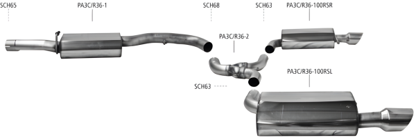 Bastuck Exhaust System - VW Passat 3C 3.2 V6+R36/ 3CC 3.6 V6