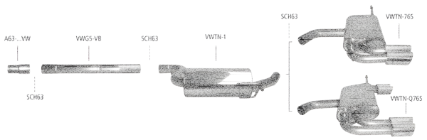 Bastuck Exhaust System - VW Touran Diesel/ 1.6 FSI