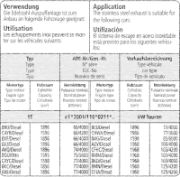 Bastuck Komplettanlage - VW Touran Diesel/ 1.6 FSI