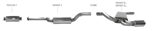 Bastuck Exhaust System - Volvo S40/ V50 5-Cylinder incl. Turbo