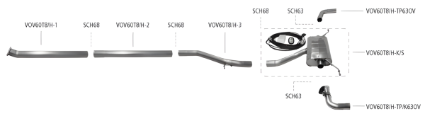 Bastuck Exhaust System - 19+ Volvo S60/ V60 T6/ T8 Twin Engine Hybrid AWD