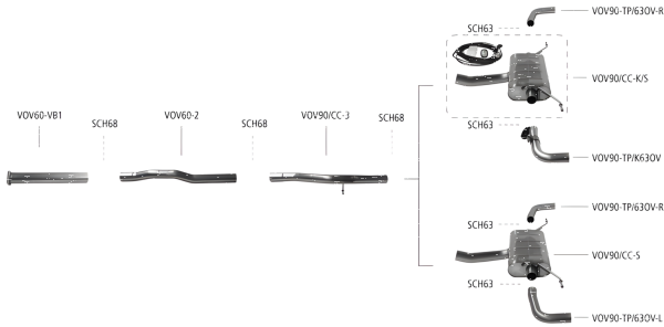 Bastuck Exhaust System - 17+ Volvo V90 Cross Country