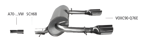 Bastuck Sport Exhaust - Volvo XC90 6-Cylinder Turbo/ 8-Cylinder