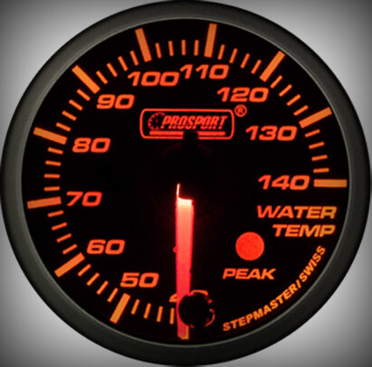 Prosport Racing Premium Series water temperature 52 mm, orange-white, Smoked