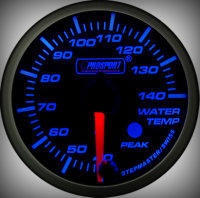 Prosport Racing Premium Series water temperature 60 mm, blue-white, Smoked